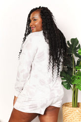 Double Take Floral Long Sleeve Top and Shorts Loungewear Set OutfitFlow